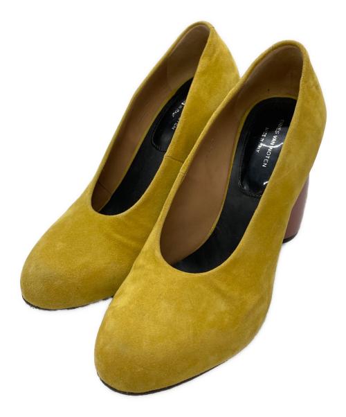 DRIES VAN NOTEN（ドリスヴァンノッテン）DRIES VAN NOTEN (ドリスヴァンノッテン) バイカラースウェードパンプス/Two-tone suede pumps イエロー サイズ:37の古着・服飾アイテム