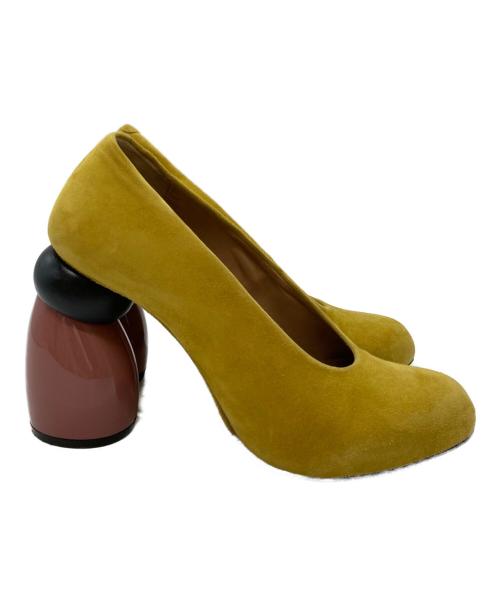 DRIES VAN NOTEN（ドリスヴァンノッテン）DRIES VAN NOTEN (ドリスヴァンノッテン) バイカラースウェードパンプス/Two-tone suede pumps イエロー サイズ:37の古着・服飾アイテム