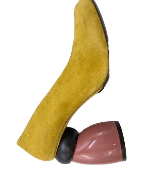 DRIES VAN NOTEN（ドリスヴァンノッテン）DRIES VAN NOTEN (ドリスヴァンノッテン) バイカラースウェードパンプス/Two-tone suede pumps イエロー サイズ:37の古着・服飾アイテム