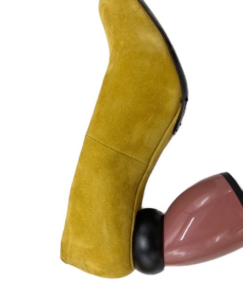DRIES VAN NOTEN（ドリスヴァンノッテン）DRIES VAN NOTEN (ドリスヴァンノッテン) バイカラースウェードパンプス/Two-tone suede pumps イエロー サイズ:37の古着・服飾アイテム