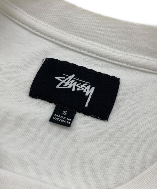 stussy（ステューシー）stussy (ステューシー) ロゴ刺繍長袖Tシャツ ホワイト サイズ:Sの古着・服飾アイテム