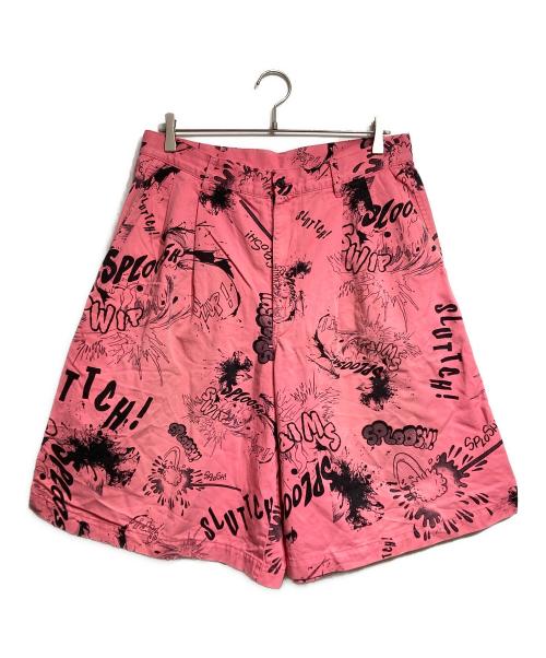 COMME des GARCONS SHIRT（コムデギャルソンシャツ）COMME des GARCONS SHIRT (コムデギャルソンシャツ) グラフィックプリントワイドショーツ/Graphic print wide shorts ピンク サイズ:XLの古着・服飾アイテム