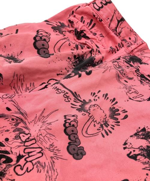 COMME des GARCONS SHIRT（コムデギャルソンシャツ）COMME des GARCONS SHIRT (コムデギャルソンシャツ) グラフィックプリントワイドショーツ/Graphic print wide shorts ピンク サイズ:XLの古着・服飾アイテム
