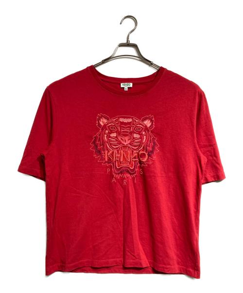 KENZO（ケンゾー）KENZO (ケンゾー) タイガー刺繍Tシャツ/Tiger-embroidered T-shirt レッド サイズ:Mの古着・服飾アイテム
