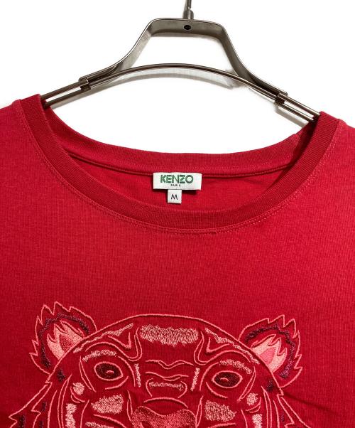 KENZO（ケンゾー）KENZO (ケンゾー) タイガー刺繍Tシャツ/Tiger-embroidered T-shirt レッド サイズ:Mの古着・服飾アイテム