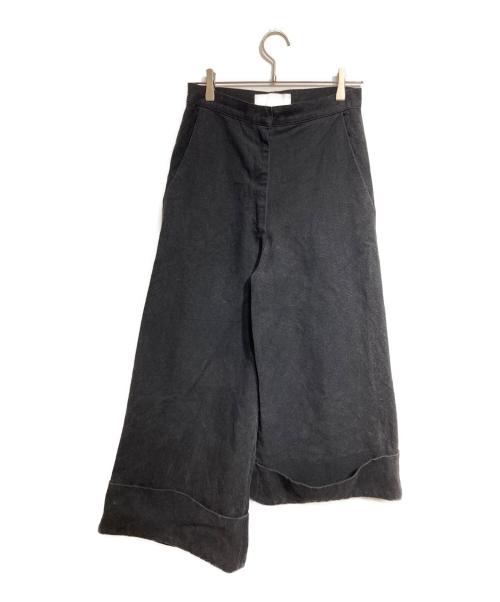 nancy stella soto（ナンシーステラソト）nancy stella soto (ナンシーステラソト) アシメワイドデニムパンツ/Asymmetrical wide-leg denim pants ブラック サイズ:Ｍの古着・服飾アイテム
