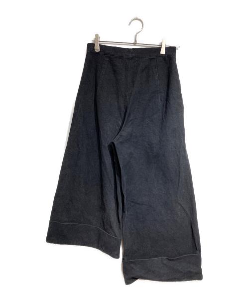 nancy stella soto（ナンシーステラソト）nancy stella soto (ナンシーステラソト) アシメワイドデニムパンツ/Asymmetrical wide-leg denim pants ブラック サイズ:Ｍの古着・服飾アイテム