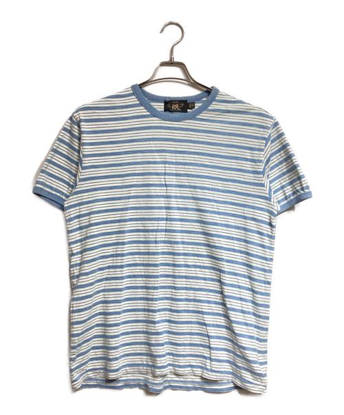 RRL（ダブルアールエル）RRL (ダブルアールエル) ボーダーTシャツ/Border t-shirt ブルー サイズ:Lの古着・服飾アイテム