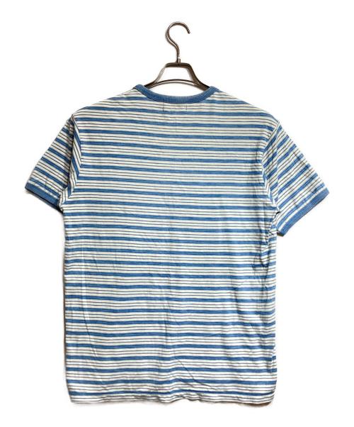 RRL（ダブルアールエル）RRL (ダブルアールエル) ボーダーTシャツ/Border t-shirt ブルー サイズ:Lの古着・服飾アイテム