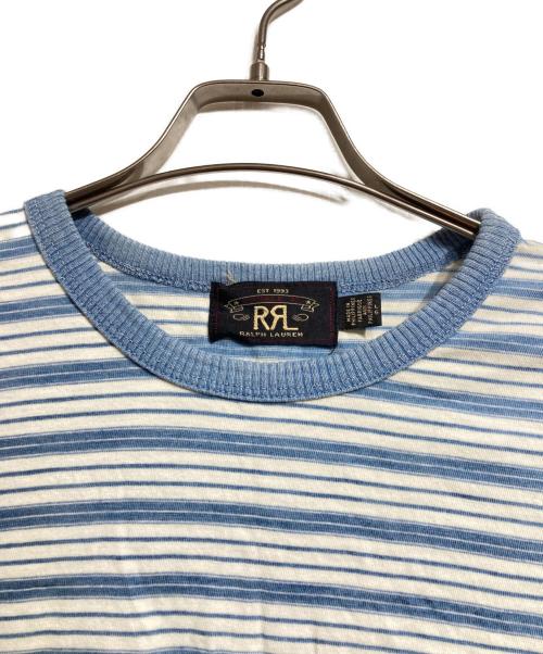 RRL（ダブルアールエル）RRL (ダブルアールエル) ボーダーTシャツ/Border t-shirt ブルー サイズ:Lの古着・服飾アイテム
