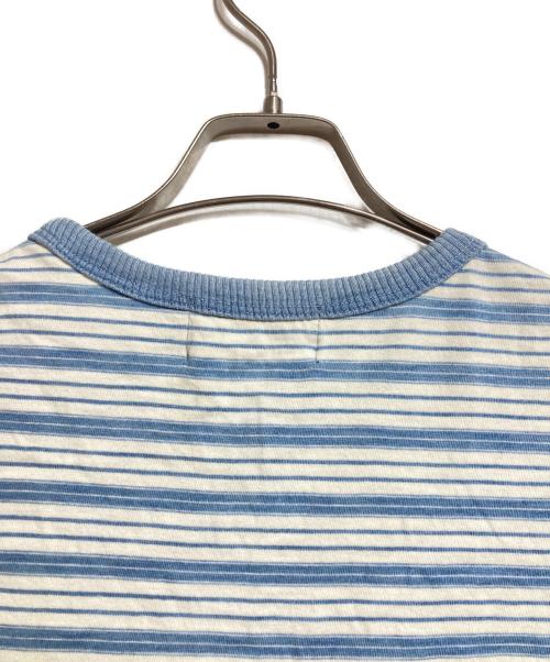 RRL（ダブルアールエル）RRL (ダブルアールエル) ボーダーTシャツ/Border t-shirt ブルー サイズ:Lの古着・服飾アイテム