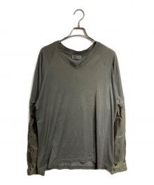 YOHJI YAMAMOTO（ヨウジヤマモト）の古着「Vネックネイヤードカットソー/Layered V-neck cut and sewn」｜グレー