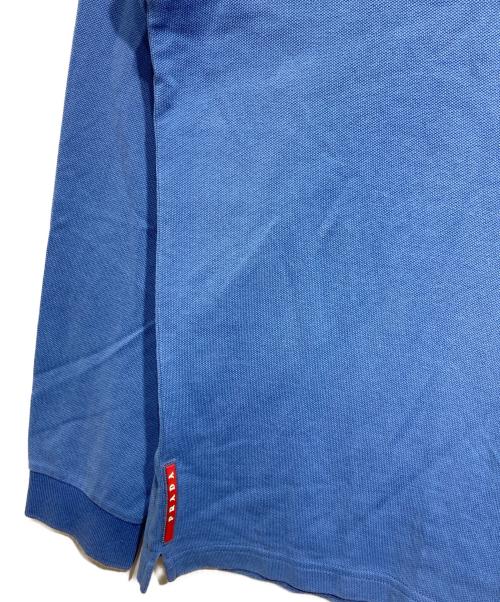 PRADA（プラダ）PRADA (プラダ) Cotton Long Sleeve Red Tab Polo/コットン長袖レッドタブポロシャツ ブルー サイズ:XXLの古着・服飾アイテム