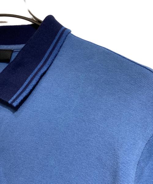 PRADA（プラダ）PRADA (プラダ) Cotton Long Sleeve Red Tab Polo/コットン長袖レッドタブポロシャツ ブルー サイズ:XXLの古着・服飾アイテム