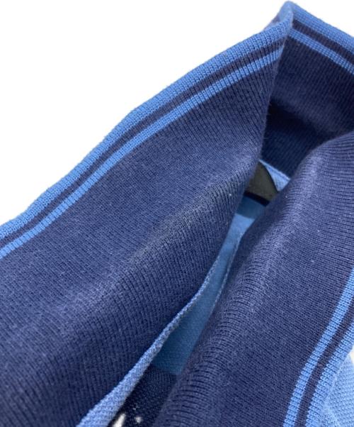 PRADA（プラダ）PRADA (プラダ) Cotton Long Sleeve Red Tab Polo/コットン長袖レッドタブポロシャツ ブルー サイズ:XXLの古着・服飾アイテム