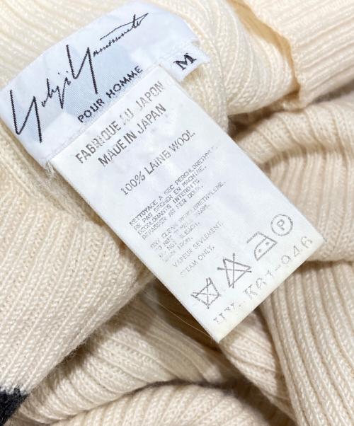 Yohji Yamamoto pour homme（ヨウジヤマモト プールオム）Yohji Yamamoto pour homme (ヨウジヤマモト プールオム) リブラインウールニット/Ribbed wool knit ベージュ サイズ:Mの古着・服飾アイテム