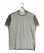 STONE ISLANDストーンアイランド）の古着「ストライプ切替バックロゴTシャツ/Striped back logo T-shirt」｜グリーン