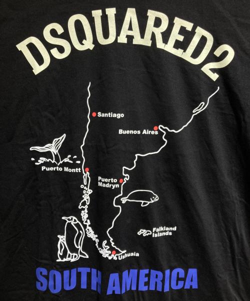 DSQUARED2（ディースクエアード）DSQUARED2 (ディースクエアード) プリントTシャツ/Printed t-shirt ブラック サイズ:Mの古着・服飾アイテム