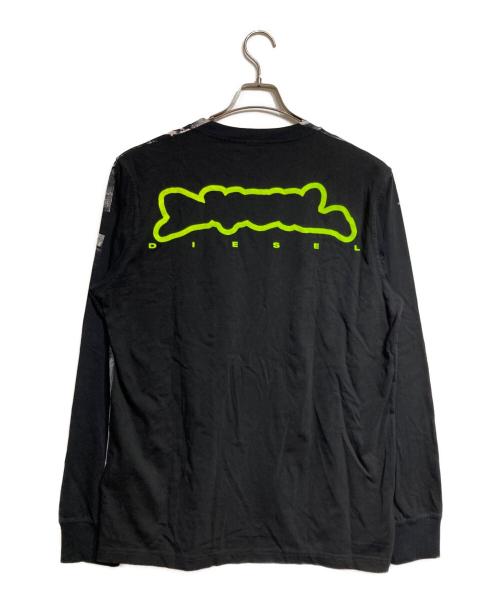 DIESEL（ディーゼル）DIESEL (ディーゼル) グラフィックロングスリーブカットソー/Graphic long-sleeved cut and sew ブラック サイズ:Lの古着・服飾アイテム
