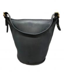 COACH（コーチ）の古着「バケツレザーショルダーバッグ/Bucket Leather Shoulder Bag」｜ネイビー