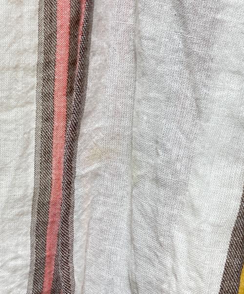 ne quittez pas（ヌキテパ）ne quittez pas (ヌキテパ) Cotton Voile Stripe Panel Dress/コットンボイルストライプパネルドレス ホワイト×レッド×オレンジ サイズ:－の古着・服飾アイテム