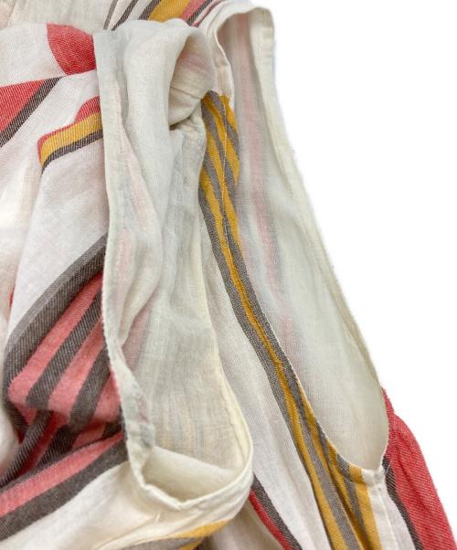 ne quittez pas（ヌキテパ）ne quittez pas (ヌキテパ) Cotton Voile Stripe Panel Dress/コットンボイルストライプパネルドレス ホワイト×レッド×オレンジ サイズ:－の古着・服飾アイテム