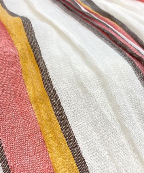 ne quittez pas（ヌキテパ）ne quittez pas (ヌキテパ) Cotton Voile Stripe Panel Dress/コットンボイルストライプパネルドレス ホワイト×レッド×オレンジ サイズ:－の古着・服飾アイテム