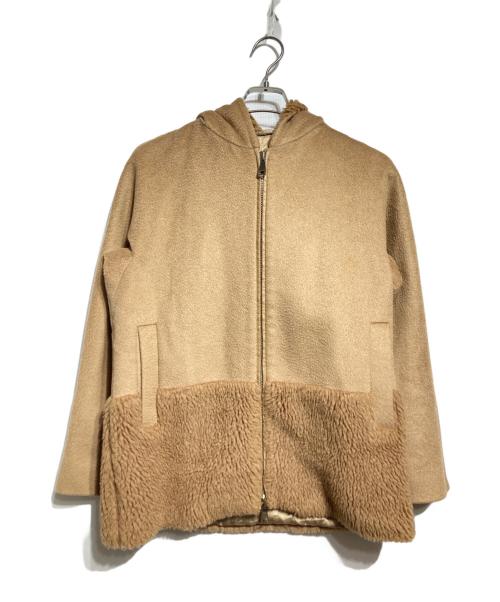 MaxMara（マックスマーラ）MaxMara (マックスマーラ) テディベアキャメルフーデットコート ブラウン サイズ:36の古着・服飾アイテム