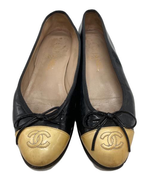CHANEL（シャネル）CHANEL (シャネル) バイカラーキャップトゥパンプス/Two-tone cap-toe pumps ブラック サイズ:37の古着・服飾アイテム