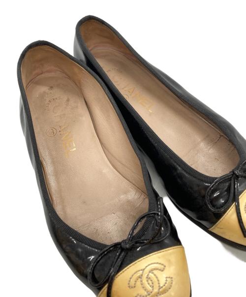 CHANEL（シャネル）CHANEL (シャネル) バイカラーキャップトゥパンプス/Two-tone cap-toe pumps ブラック サイズ:37の古着・服飾アイテム