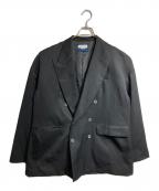 MAISON SPECIALメゾンスペシャル）の古着「Wool Mix Gabardine Prime-Over Peaked Lapel Doubl/ウールミックスギャバジンプライムオーバーピークドラペルダブルテーラードジャケットe Tailored Jacket」｜ブラック