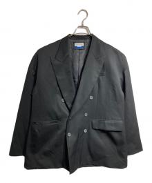 MAISON SPECIAL（メゾンスペシャル）の古着「Wool Mix Gabardine Prime-Over Peaked Lapel Doubl/ウールミックスギャバジンプライムオーバーピークドラペルダブルテーラードジャケットe Tailored Jacket」｜ブラック