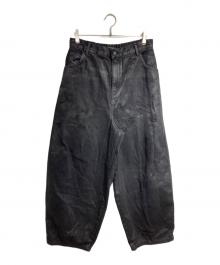 GLAMOUR（グラマー）の古着「コーティングバギーデニムパンツ/Coated baggy denim pants」｜ブラック