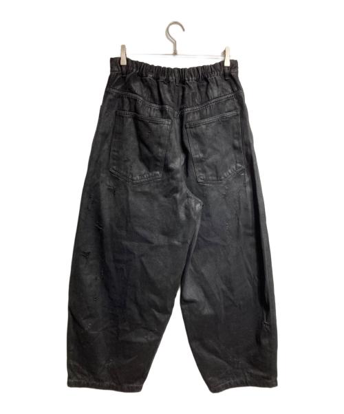 GLAMOUR（グラマー）GLAMOUR (グラマー) コーティングバギーデニムパンツ/Coated baggy denim pants ブラック サイズ:－の古着・服飾アイテム