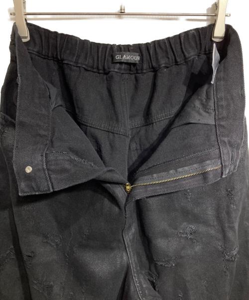GLAMOUR（グラマー）GLAMOUR (グラマー) コーティングバギーデニムパンツ/Coated baggy denim pants ブラック サイズ:－の古着・服飾アイテム