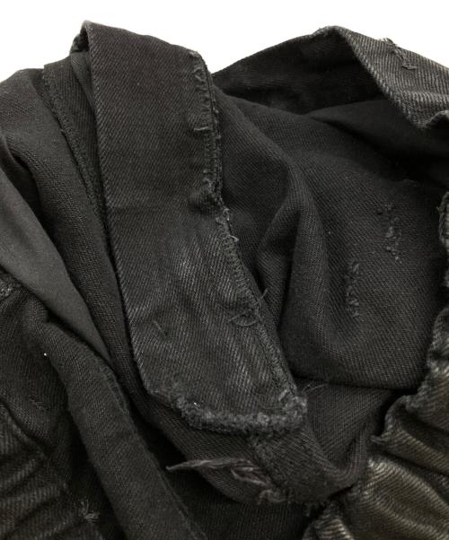 GLAMOUR（グラマー）GLAMOUR (グラマー) コーティングバギーデニムパンツ/Coated baggy denim pants ブラック サイズ:－の古着・服飾アイテム