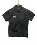 stussyステューシー）の古着「S/Sワークシャツ」｜ブラック