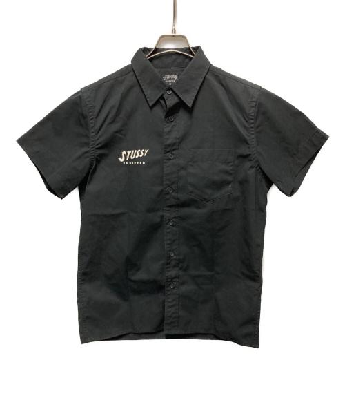 stussy（ステューシー）stussy (ステューシー) S/Sワークシャツ ブラック サイズ:Mの古着・服飾アイテム