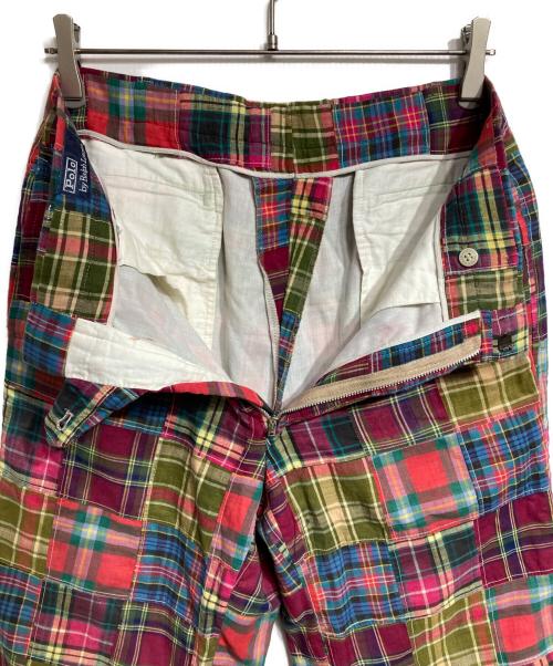 POLO RALPH LAUREN（ポロ・ラルフローレン）POLO RALPH LAUREN (ポロ・ラルフローレン) チェックパッチワークパンツ/Check patchwork pants レッド サイズ:32相当の古着・服飾アイテム