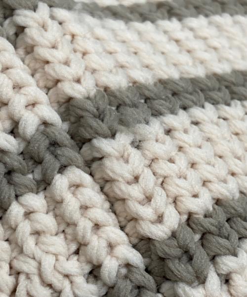 sacai（サカイ）sacai (サカイ) ボリュームボーダーニット/Volume border knit ベージュ×グリーン サイズ:4の古着・服飾アイテム