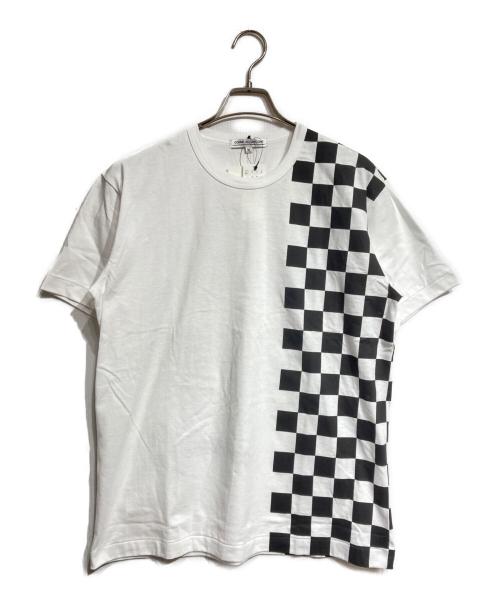 COMME des GARCONS（コムデギャルソン）COMME des GARCONS (コムデギャルソン) パネルチェックTシャツ/Panel check T-shirt ホワイト サイズ:XLの古着・服飾アイテム