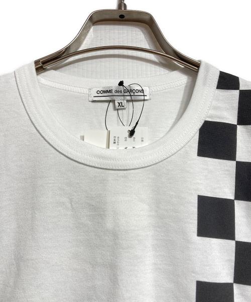 COMME des GARCONS（コムデギャルソン）COMME des GARCONS (コムデギャルソン) パネルチェックTシャツ/Panel check T-shirt ホワイト サイズ:XLの古着・服飾アイテム