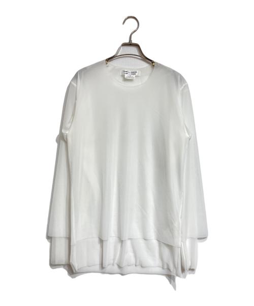 COMME des GARCONS COMME des GARCONS（コムデギャルソン コムデギャルソン）COMME des GARCONS COMME des GARCONS (コムデギャルソン コムデギャルソン) Layered long-sleeved t-shirt/レイヤード長袖カットソー ホワイト サイズ:Sの古着・服飾アイテム