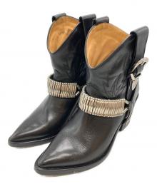 TOGA PULLA（トーガ プルラ）の古着「ウエスタンハーネスショートブーツ/Western Harness Short Boots」｜ブラック