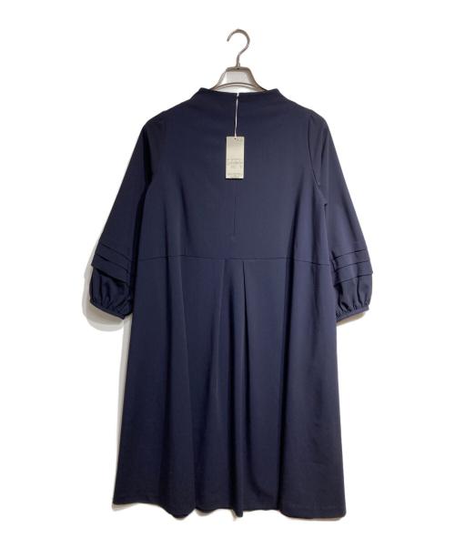 Conges payes（コンジェ ペイエ）Conges payes (コンジェ ペイエ) タックスリーブワンピース/Tucked-sleeve dress ネイビー サイズ:Mの古着・服飾アイテム