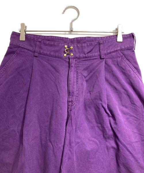 KOLOR（カラー）KOLOR (カラー) 製品染めチノクロスワイドパンツ/Chino wide-leg pants パープル サイズ:1の古着・服飾アイテム