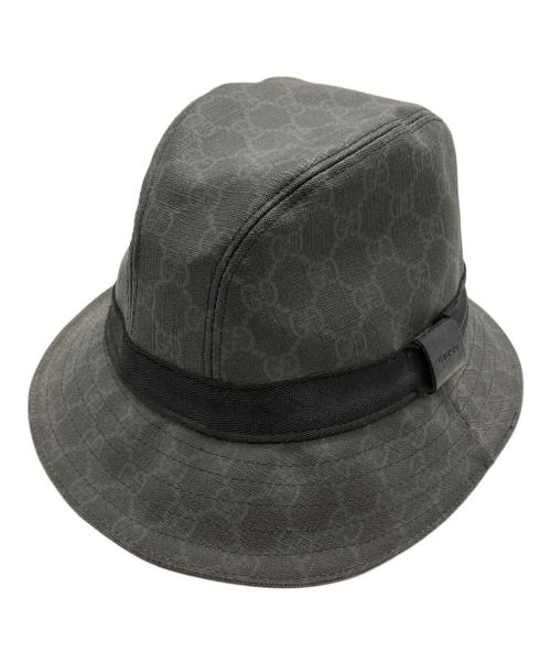 GUCCI（グッチ）GUCCI (グッチ) GGグッチシマPVCコーティングハット/GG Guccissima PVC Coated Hat ブラック サイズ:XLの古着・服飾アイテム