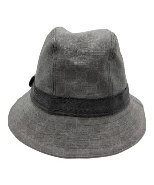 GUCCI（グッチ）GUCCI (グッチ) GGグッチシマPVCコーティングハット/GG Guccissima PVC Coated Hat ブラック サイズ:XLの古着・服飾アイテム