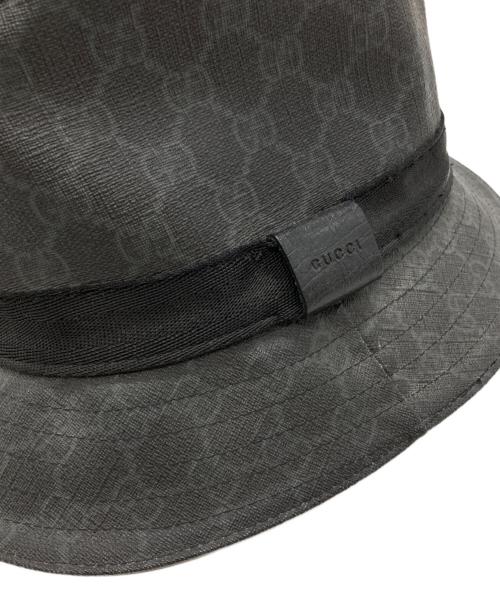 GUCCI（グッチ）GUCCI (グッチ) GGグッチシマPVCコーティングハット/GG Guccissima PVC Coated Hat ブラック サイズ:XLの古着・服飾アイテム