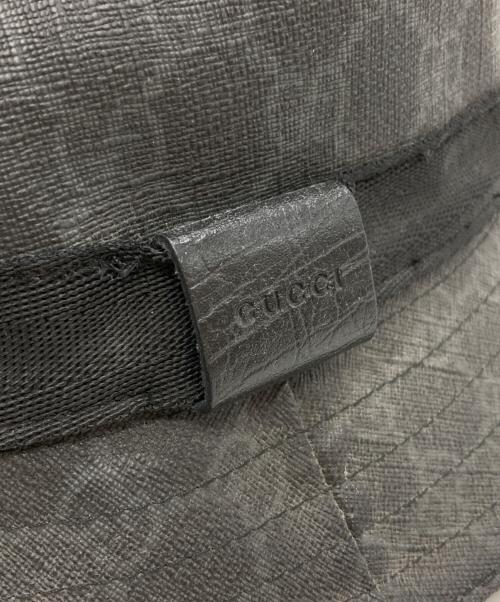 GUCCI（グッチ）GUCCI (グッチ) GGグッチシマPVCコーティングハット/GG Guccissima PVC Coated Hat ブラック サイズ:XLの古着・服飾アイテム